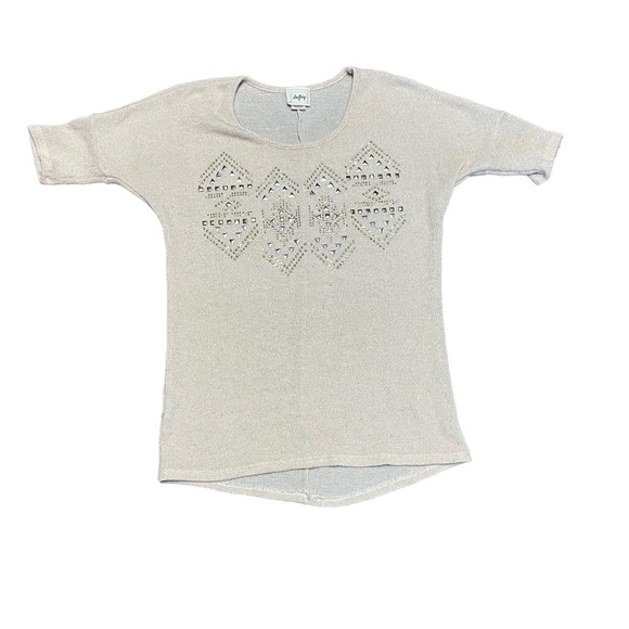 Daytrip metal studded embellished Aztec SouthWestern boho pattern knit  … - Picture 1 of 10